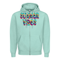 Seafoam summer vibes tie dye doodle Zipper Hoodie - CowCowDesign