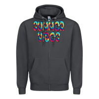 Smoke summer vibes tie dye doodle Zipper Hoodie - CowCowDesign