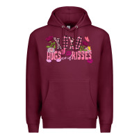 Burgundy Xoxo hugs and kisses Valentine's Day Premium Hoodie - FaDigitalArtStudio