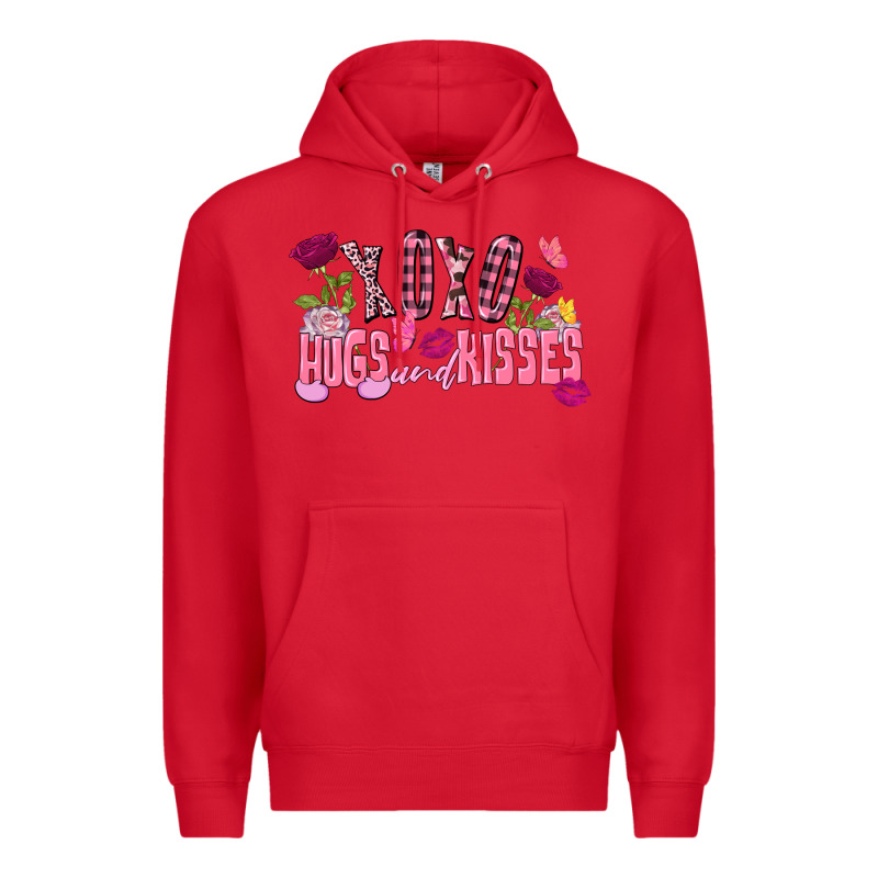 Xoxo Hugs And Kisses Valentine's Day Premium Hoodie by FaDigitalArtStudio | Teevron