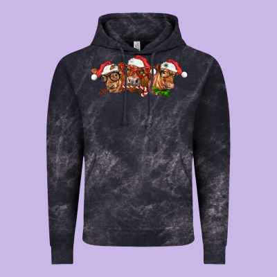 Christmas Red Angus Cows Vintage Hoodie Designed By Lillyallendesigns
