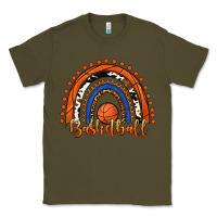 Army Green Basketball Rainbow Classic Tee - RanaPortraitStore