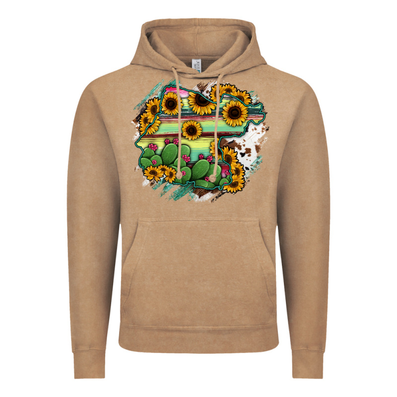 Guanajuato Sunflower Serape Map Vintage Hoodie by RanaPortraitStore | Teevron