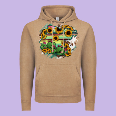 Guanajuato Sunflower Serape Map Vintage Hoodie Designed By Ranaportraitstore