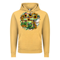 Vintage Mustard Guanajuato sunflower serape map Vintage Hoodie - RanaPortraitStore