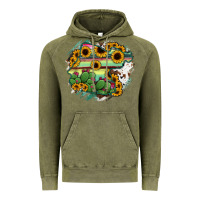 Vintage Olive Guanajuato sunflower serape map Vintage Hoodie - RanaPortraitStore