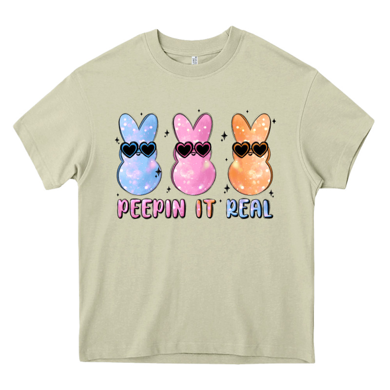 Peepin It Real Easter Glitter Heavy Core Tee by MaliasSmallBusiness | Teevron