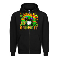 Black St. Patrick's Lucky and i gnome it Zipper Hoodie - OliviaCreatesArt