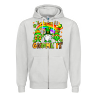 Dove Grey St. Patrick's Lucky and i gnome it Zipper Hoodie - OliviaCreatesArt