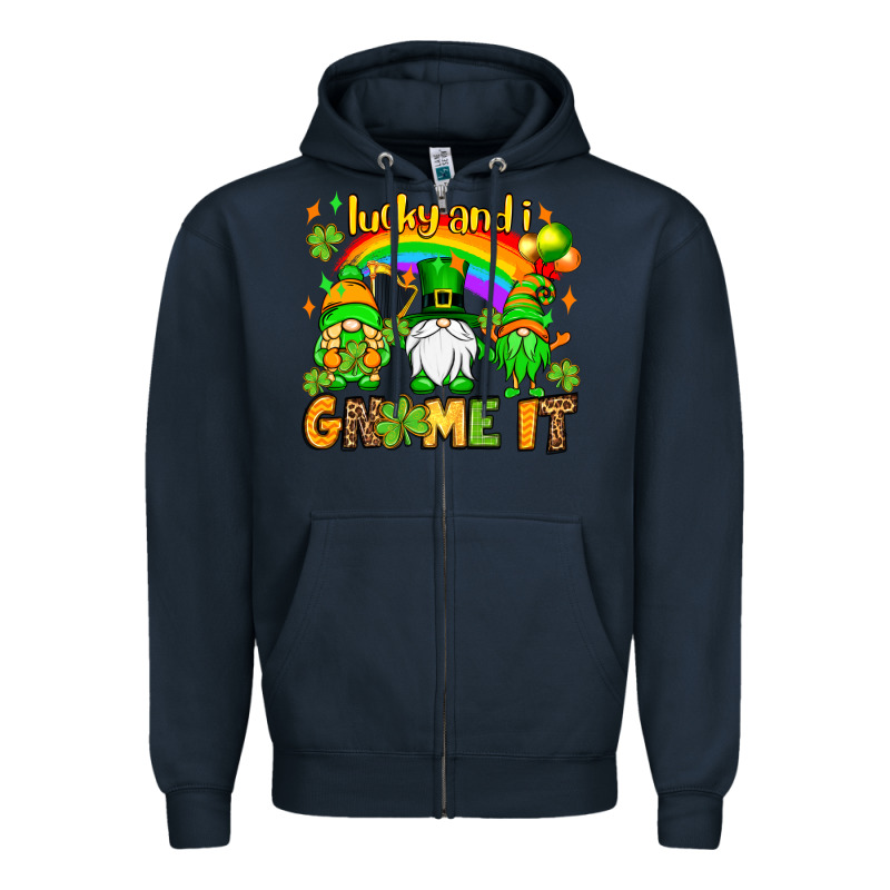 St. Patrick's Lucky And I Gnome It Zipper Hoodie by OliviaCreatesArt | Teevron