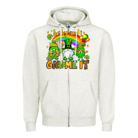Oatmeal Heather St. Patrick's Lucky and i gnome it Zipper Hoodie - OliviaCreatesArt