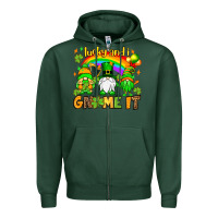Sports Green St. Patrick's Lucky and i gnome it Zipper Hoodie - OliviaCreatesArt