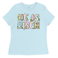 Baby Blue he is risen Ladies Tee - MaliasSmallBusiness