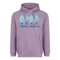 Lavender merry christmas blue trees Heavyweight Hoodie - FaDigitalArtStudio