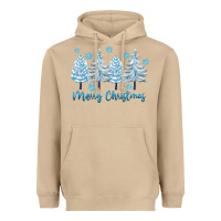 Mushroom merry christmas blue trees Heavyweight Hoodie - FaDigitalArtStudio