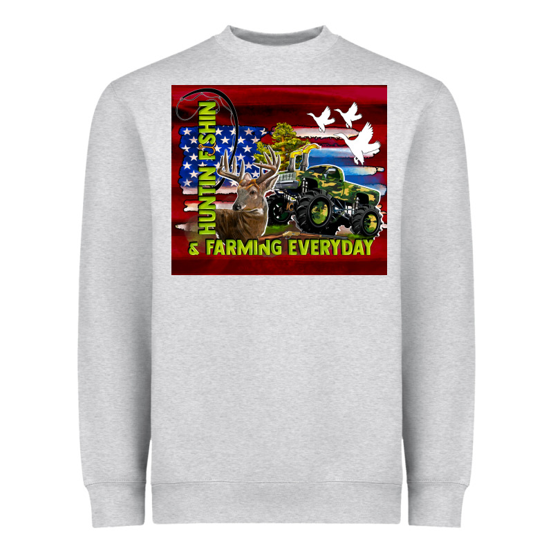 Hunting Fishing & Farming Everyday Heavyweight Sweatshirt by TumblerDesignByShophia | Teevron