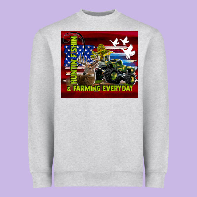 Hunting Fishing & Farming Everyday Heavyweight Sweatshirt Designed By Tumblerdesignbyshophia