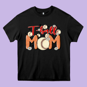 T Ball Mom Heavy Core Tee Designed By Maliassmallbusiness