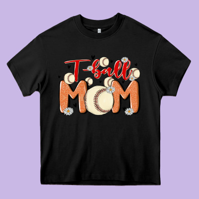 T Ball Mom Heavy Core Tee Designed By Maliassmallbusiness