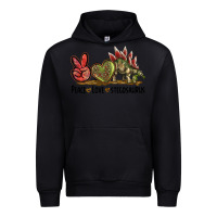 Black Peace Love Stegosaurus Urban Hoodie - LillyAllenDesigns