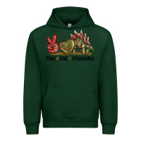 Forest Green Peace Love Stegosaurus Urban Hoodie - LillyAllenDesigns