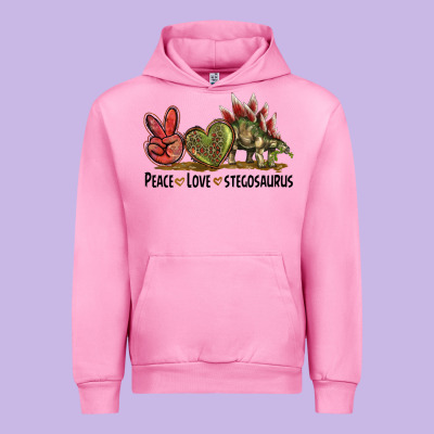 Peace Love Stegosaurus Urban Hoodie Designed By Lillyallendesigns