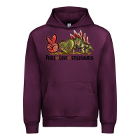 Mauve Wine Peace Love Stegosaurus Urban Hoodie - LillyAllenDesigns