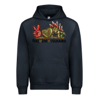 Navy Peace Love Stegosaurus Urban Hoodie - LillyAllenDesigns