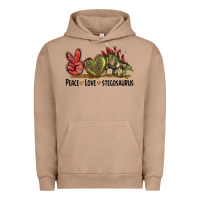 Pigment Burro Peace Love Stegosaurus Urban Hoodie - LillyAllenDesigns