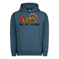 Pigment Midnight Navy Peace Love Stegosaurus Urban Hoodie - LillyAllenDesigns