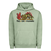 Pigment Oil Green Peace Love Stegosaurus Urban Hoodie - LillyAllenDesigns