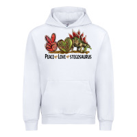White Peace Love Stegosaurus Urban Hoodie - LillyAllenDesigns