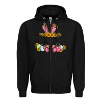 Black Western Easter bunny name frame Zipper Hoodie - OliviaCreatesArt