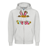 Dove Grey Western Easter bunny name frame Zipper Hoodie - OliviaCreatesArt