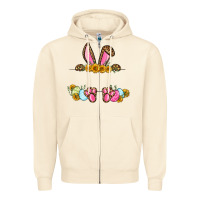 Sandshell Western Easter bunny name frame Zipper Hoodie - OliviaCreatesArt