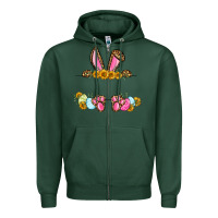 Sports Green Western Easter bunny name frame Zipper Hoodie - OliviaCreatesArt