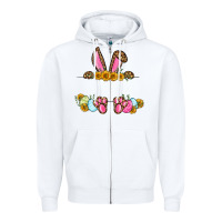 White Western Easter bunny name frame Zipper Hoodie - OliviaCreatesArt