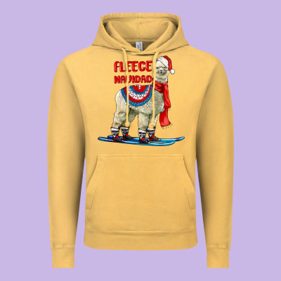 Fleece Navidad Alpaca Vintage Hoodie Designed By Lillyallendesigns