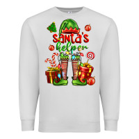 Dove Grey santa s helper Premium Sweatshirt - FaDigitalArtStudio