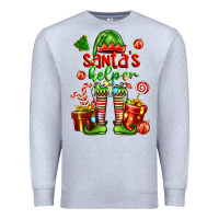 Heather Grey santa s helper Premium Sweatshirt - FaDigitalArtStudio