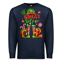 Navy santa s helper Premium Sweatshirt - FaDigitalArtStudio