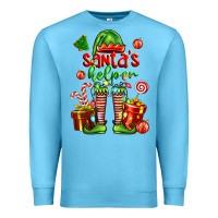 Ocean Blue santa s helper Premium Sweatshirt - FaDigitalArtStudio