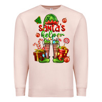 Pale Pink santa s helper Premium Sweatshirt - FaDigitalArtStudio