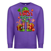 Purple santa s helper Premium Sweatshirt - FaDigitalArtStudio