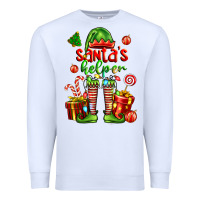 White santa s helper Premium Sweatshirt - FaDigitalArtStudio