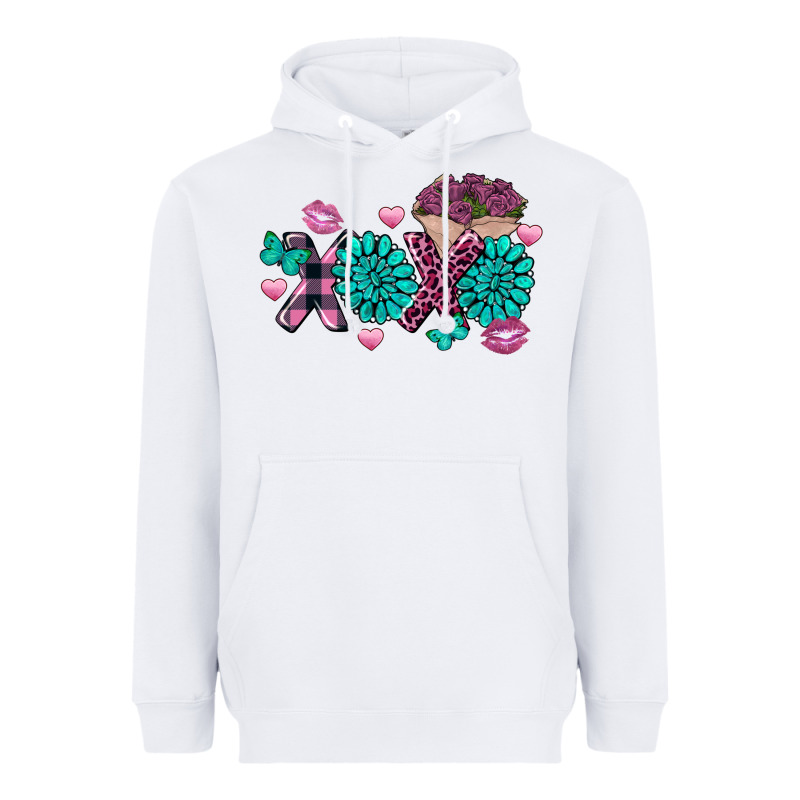 Xoxo Valentine's Day Turquoise Gem Heavyweight Hoodie by FaDigitalArtStudio | Teevron
