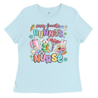 Baby Blue every favorite bunnys nurse Ladies Tee - MaliasSmallBusiness