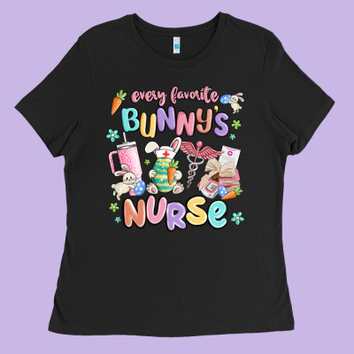 Every Favorite Bunnys Nurse Ladies Tee Designed By Maliassmallbusiness