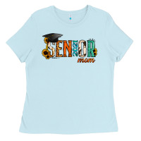 Baby Blue mom of a senior 2021 Ladies Tee - Jasminsmagicworld