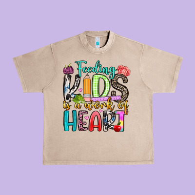 Feeding Kids Is A Work Of Heart Urban Heavy Tee Designed By Artiststas